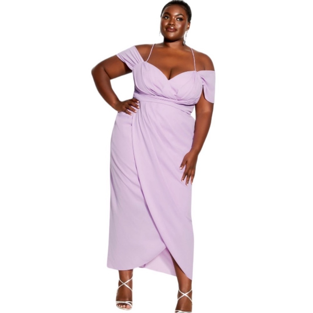 City Chic Entwine Maxi Dress in Lilac SZ XXS/12 NWT
